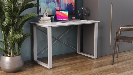 Письмовий стіл Ferrum-decor Драйв 750x1400x600 Сірий метал ДСП Бетон 16 мм (FRD-103142)