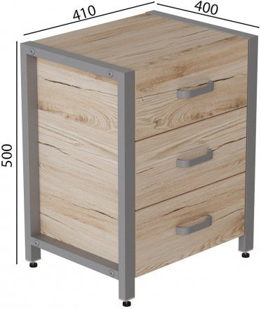 Тумба універсальна Ferrum-decor Вів'єн 3 50x41x40 сірий ДСП Дуб Сан-Марино 16мм (FRD-104197)