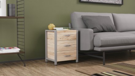 Тумба універсальна Ferrum-decor Вів'єн 3 50x41x40 сірий ДСП Дуб Сан-Марино 16мм (FRD-104197)