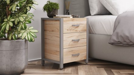 Тумба універсальна Ferrum-decor Вів'єн 3 50x41x40 сірий ДСП Дуб Сан-Марино 16мм (FRD-104197)