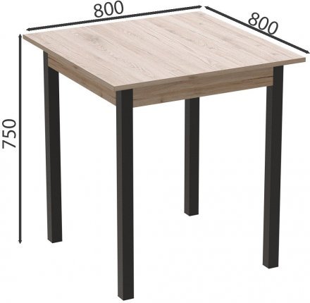 Стіл кухонний Ferrum-decor Агата 75x80x80 Чорний ДСП Сан-Марино 16мм (FRD-105637)