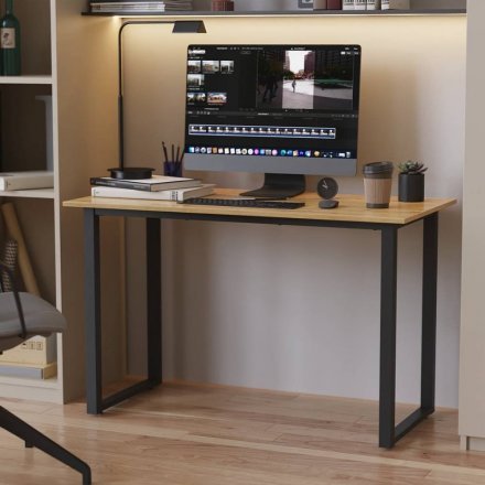 Стіл письмовий Кнап 2 Ferrum-decor 750x1400x600 Чорний метал ДСП Дуб Артизан 16 мм (FRD-106407)