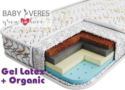 Матрац Baby Veres Gel latex+ Organic 160х190х14 см 52.22.10