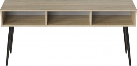 Тумба під телевізор Кентук Ferrum-decor 45x139x38 Чорний метал ДСП Дуб Сонома 16 мм (FRD-106730)