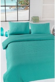 Покривало піке Burumcuk yesil зелений вафельне 160х235 см svt-2000022288446