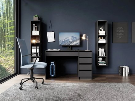 Стіл туалетний письмовий Perfect Home Ада / Ada 5S/120 з 5 шухлядами Антрацит (PFH-091308)