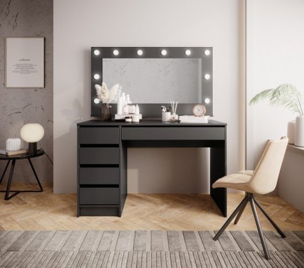 Стіл туалетний письмовий Perfect Home Ада / Ada 5S/120 з 5 шухлядами Антрацит (PFH-091308)
