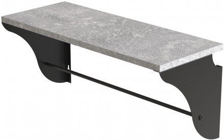 Настінна полиця Ferrum-decor Комфі 260x600x240 метал Чорний ДСП Бетон 16 мм (FRD-102743)