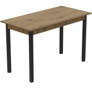 Стіл кухонний Ferrum-decor Маріо 75x120x80 Чорний ДСП Дуб Артизан 16мм (FRD-105739)