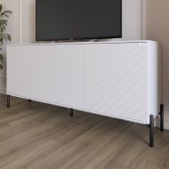 Тумба під телевізор із чорними металевими ніжками LION Амарант 168x40x76,5 см Німфея Альба (білий)/Білий (LION-043031)