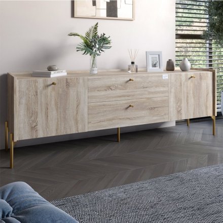 Гарнитур у спальню 2 тумби під телевізор LION Wood Дуб Сонома (LION-041527)
