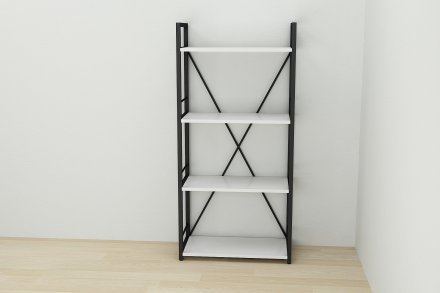 Етажерка 4/60 Ferrum-decor Серії Конект 120x60x28 чорний ДСП Біле 16мм (FRD-104236)