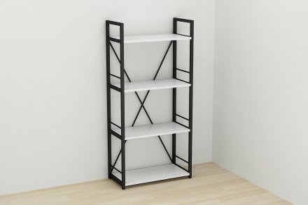 Етажерка 4/60 Ferrum-decor Серії Конект 120x60x28 чорний ДСП Біле 16мм (FRD-104236)