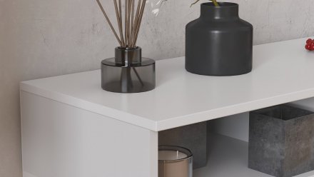 Тумба під телевізор Кентук Ferrum-decor 45x139x38 Чорний метал ДСП Білий 16 мм (FRD-106733)
