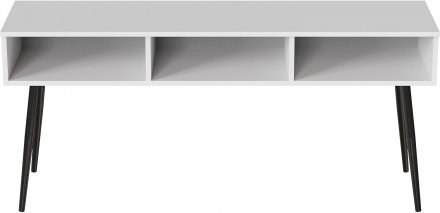 Тумба під телевізор Кентук Ferrum-decor 45x139x38 Чорний метал ДСП Білий 16 мм (FRD-106733)