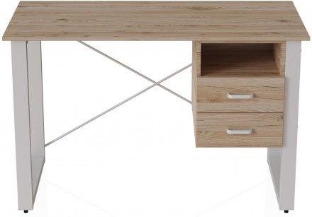 Письмовий стіл із ящиками Ferrum-decor Оскар 750x1200x700 метал Білий ДСП Дуб Сан-Марино 16 мм (FRD-103263)