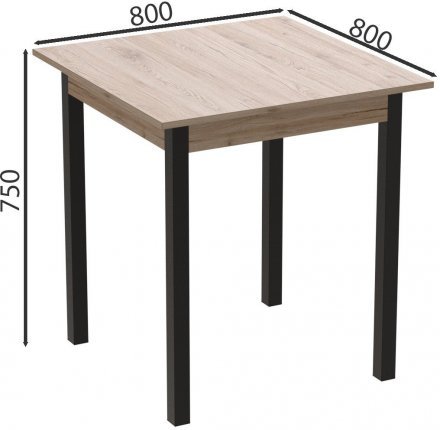 Стіл кухонний Ferrum-decor Агата 75x90x90 Чорний ДСП Сан-Марино 16мм (FRD-105640)
