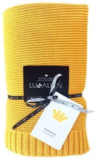 Бамбуковий плетений плед Classic 80х100 см Mustard lullalove-3172