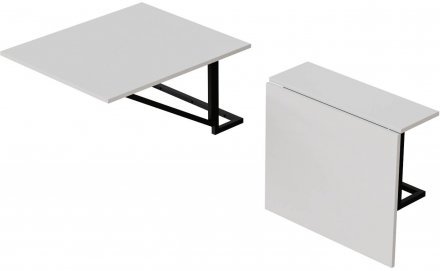 Стіл розкладний Олександр 1 Ferrum-decor 750x600x700 Чорний метал ДСП Біле 16 мм (FRD-104892)
