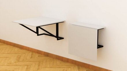 Стіл розкладний Олександр 1 Ferrum-decor 750x600x700 Чорний метал ДСП Біле 16 мм (FRD-104892)