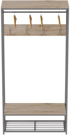 Вішалка модульна підлогова Ferrum-decor Треліс 15 180x90x38 сірий ДСП Дуб Сан-Марино 16мм (FRD-104374)