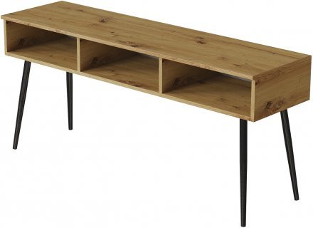 Тумба під телевізор Кентуки Ferrum-decor 45x139x38 Чорний метал ДСП Дуб Артизан 16 мм (FRD-106734)