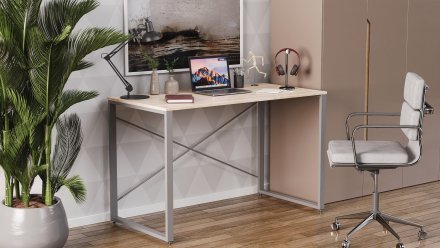 Письмовий стіл Ferrum-decor Серії Конект 75x120x60 чорний ДСП Дуб Сан-Марино 16мм (FRD-104202)