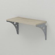Полиця настінна Ferrum-decor Ханді 2 240x700x240 метал Сірий ДСП Сонома 16 мм (FRD-102613)