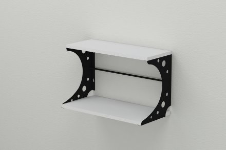 Настінна полиця Ferrum-decor Букін 330x600x240 метал Чорний ДСП Біле 16 мм (FRD-102863) Настінна полиця Ferrum-decor Букін 330x600x240 метал Чорний ДСП Біле 16 мм (FRD-102863)