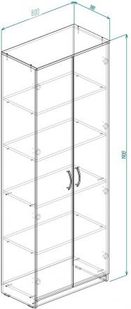 Шафа Анжело Ferrum-decor на 5 полиць 2 двері 1900x800x380 ДСП Біле 16 мм (FRD-105049) Шафа Анжело Ferrum-decor на 5 полиць 2 двері 1900x800x380 ДСП Біле 16 мм (FRD-105049)
