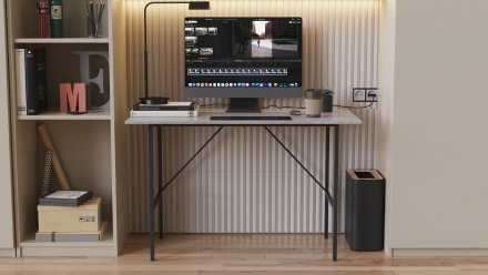 Стіл письмовий LINE Тайм Ferrum-decor 750x1200x600 Чорний метал ДСП Бетон 16 мм (FRD-104891)