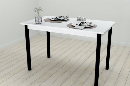Стіл кухонний Ferrum-decor Маріо 75x120x70 Чорний ДСП Біле 16мм (FRD-106195)