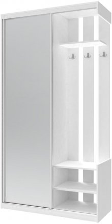 Передпокій з дзеркалом Doros City One Door 110х45х210 см Білий (DRS-011404)