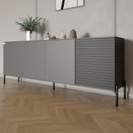 Комод у вітальню на чорних металевих ніжках LION Грей 204x38x76,5 см Антрацит/Асфальт (LION-042373) Комод у вітальню на чорних металевих ніжках LION Грей 204x38x76,5 см Антрацит/Асфальт (LION-042373)