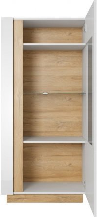 Вітрина низька Perfect Home Арко / Arco 1-дверна 1D1W/72 Білий глянець/дуб грандсон (PFH-091030)