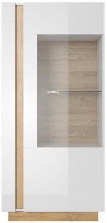 Вітрина низька Perfect Home Арко / Arco 1-дверна 1D1W/72 Білий глянець/дуб грандсон (PFH-091030)