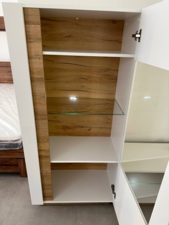 Вітрина низька Perfect Home Арко / Arco 1-дверна 1D1W/72 Білий глянець/дуб грандсон (PFH-091030)