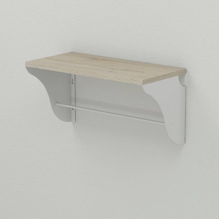 Настінна полиця Ferrum-decor Комфі 260x600x240 метал Білий ДСП Сонома 16 мм (FRD-102747)