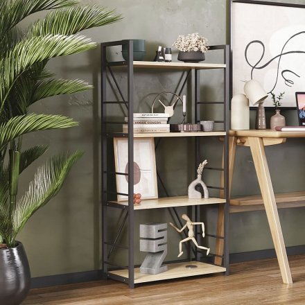 Етажерка 4/60 Ferrum-decor Серії Конект 120x60x28 чорний ДСП Дуб Сонома 16мм (FRD-104239) Етажерка 4/60 Ferrum-decor Серії Конект 120x60x28 чорний ДСП Дуб Сонома 16мм (FRD-104239)