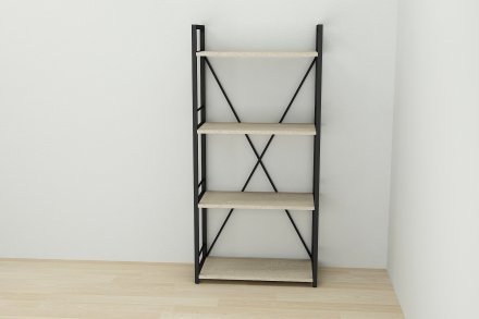 Етажерка 4/60 Ferrum-decor Серії Конект 120x60x28 чорний ДСП Дуб Сонома 16мм (FRD-104239) Етажерка 4/60 Ferrum-decor Серії Конект 120x60x28 чорний ДСП Дуб Сонома 16мм (FRD-104239)