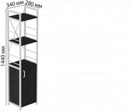 Етажерка 3/34 Ferrum-decor Серії Конект із тумбою 144x34x28 Білий ДСП Сосна Кембра (FRD-104430)