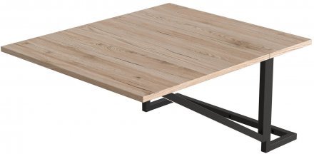 Стіл розкладний Олександр 2 Ferrum-decor 750x600x700 Чорний метал ДСП Дуб Сан-Марино 16 мм (FRD-104893)