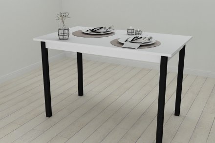 Стіл кухонний Ferrum-decor Маріо 75x120x80 Чорний ДСП Біле 16мм (FRD-106196)
