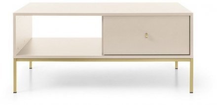 Стіл журнальний Perfect Home Моно / Mono з 2 шухлядами та золотими ніжками ML104 Беж пісочний (PFH-091211) Стіл журнальний Perfect Home Моно / Mono з 2 шухлядами та золотими ніжками ML104 Беж пісочний (PFH-091211)