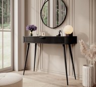 Стіл туалетний Perfect Home Ланте / Lante 1S/100 з 1 шухлядою і чорними ніжками Чорний (PFH-091188)