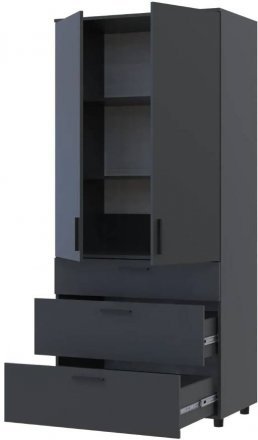 Шафа для одягу Doros Торн Антрацит 2 ДСП/3Ш (полиці) 90х51.6х200 (DRS-012072)