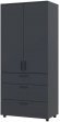 Шафа для одягу Doros Торн Антрацит 2 ДСП/3Ш (полиці) 90х51.6х200 (DRS-012072)