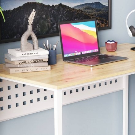 Комп'ютерний стіл Ferrum-decor Майк 75x100x70 білий ДСП Дуб Сан-Марино 16мм (FRD-101330) Комп'ютерний стіл Ferrum-decor Майк 75x100x70 білий ДСП Дуб Сан-Марино 16мм (FRD-101330)