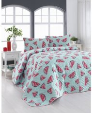 Покривало стьобане з наволочками Karpuz a.mavi блакитний 200х220 см svt-2000022240567 Покривало стьобане з наволочками Karpuz a.mavi блакитний 200х220 см svt-2000022240567