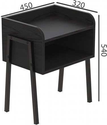 Тумба модульна Ferrum-decor Джузі 540x450x320 метал Чорний ДСП Сосна Кембра 16 мм (FRD-102970)